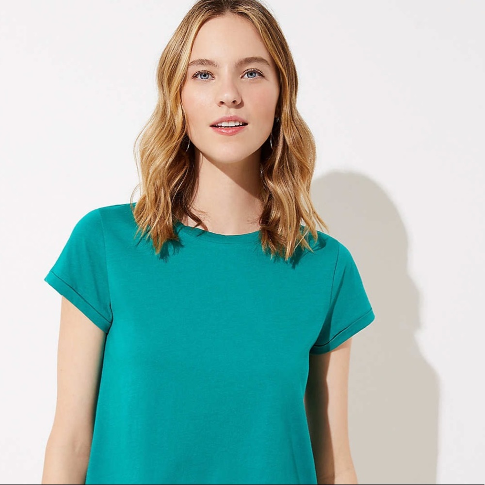 Green Cap Sleeve Crew Tee